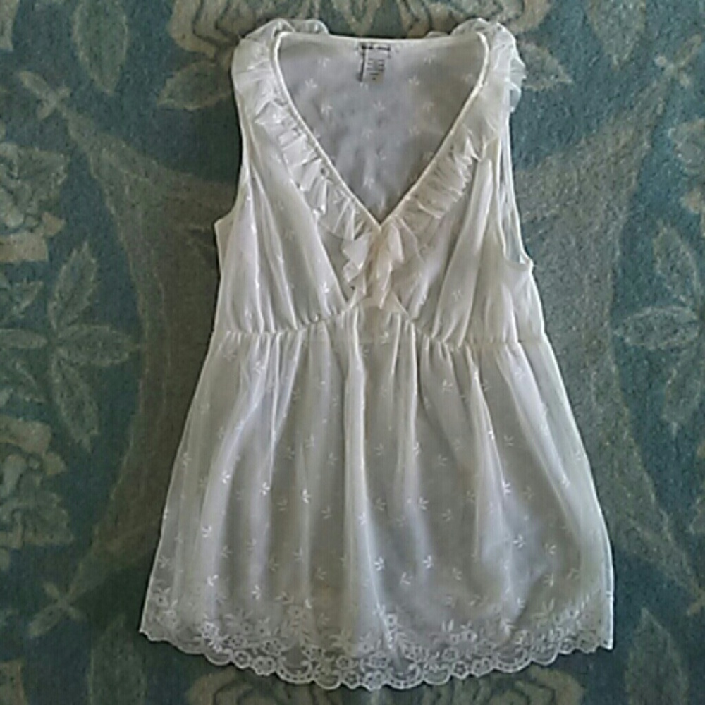 Lace Sheer Banana Republic Babydoll Top
